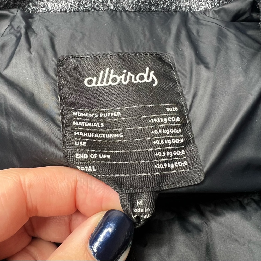 Allbirds Trino Merino Wool Puffer Jacket in Charcoal Grey - Picture 7 of 11